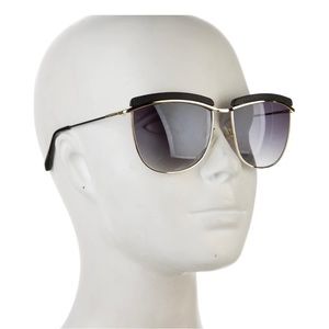 BALMAIN Black And Gold Metal Sunglasses